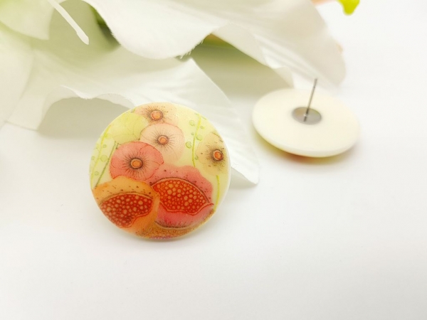 Große Ohrstecker Mohnblumen Motiv